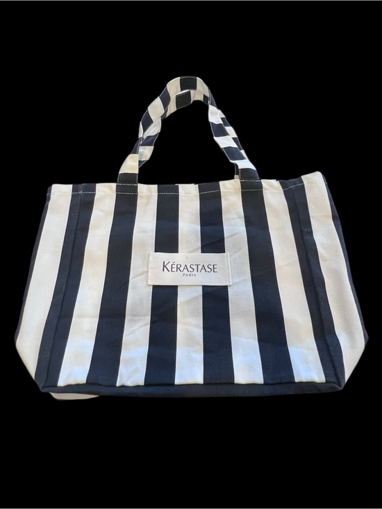 Kerastase Handbags - Kérastase Paris Black White Striped Canvas Tote Beach Bag Large